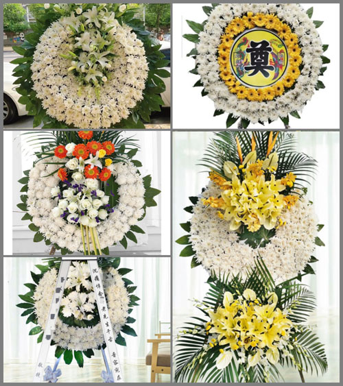 浙江省嘉兴桐乡市濮院镇新妙智村花圈速递